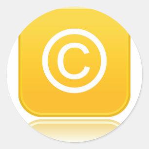Adesivo Ícone de símbolo de direitos autorais amarelo