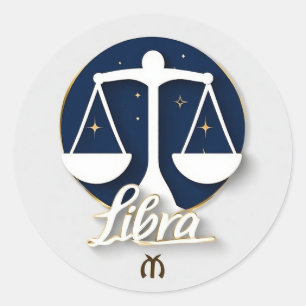 Adesivo Ícone de Símbolo Libra Zodiac com Escalas Equilibr