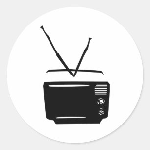 Adesivo ícone de televisão a preto