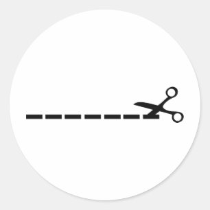 Adesivo ícone de tesoura cortada