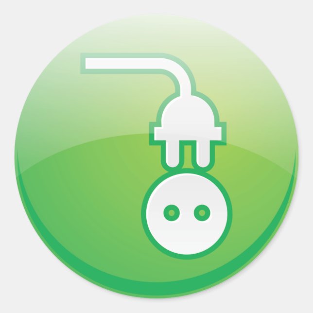 Adesivo Ícone de tomada elétrica verde (Frente)