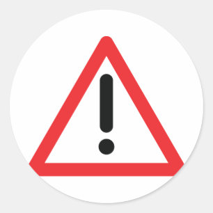 Adesivo ícone de tráfego de ponto de exclamação