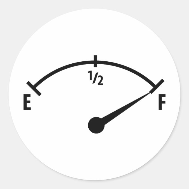 Adesivo ícone do indicador do combustível do cheio (Frente)