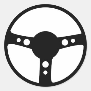 Adesivo ícone do volante de corrida preto