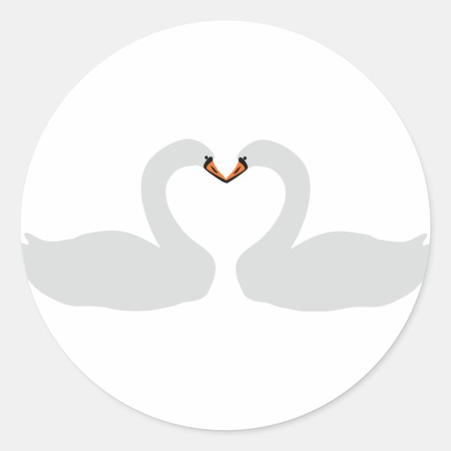 Adesivo ícone dois cisnes brancos (Frente)