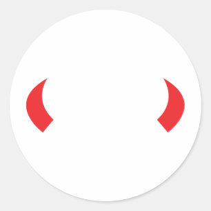 Adesivo ícone dos chifres do diabo vermelho