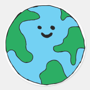 Adesivo Ícone Ecológico Feliz da Terra