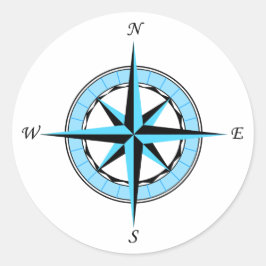 Adesivo Ícone Náutico Rosa de Compass Azul