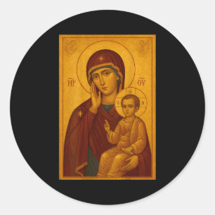 Adesivo Ícone Ortodoxo da Theotokos e do Menino Jesus Cris