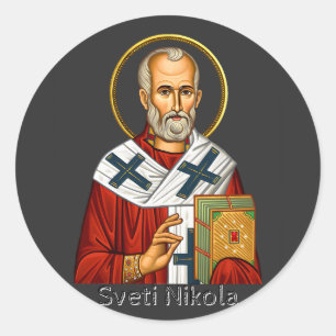 Adesivo ícone ortodoxo sérvio de carta de São Nicolau