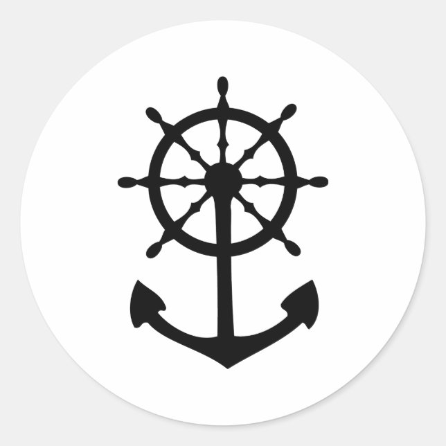 Adesivo ícone preto da âncora do volante (Frente)