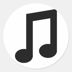 Adesivo ícone preto da nota da música