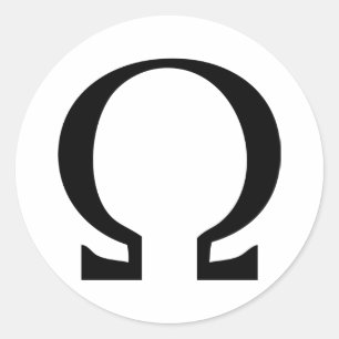 Adesivo ícone preto de omega