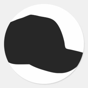 Adesivo ícone preto do boné de beisebol