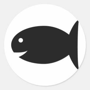 Adesivo ícone preto dos peixes