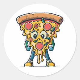 Adesivo icône souriante pizza mignonne
