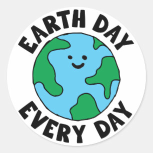 Adesivo ícone Terra Feliz do EarthDay Ecoamigável ícone