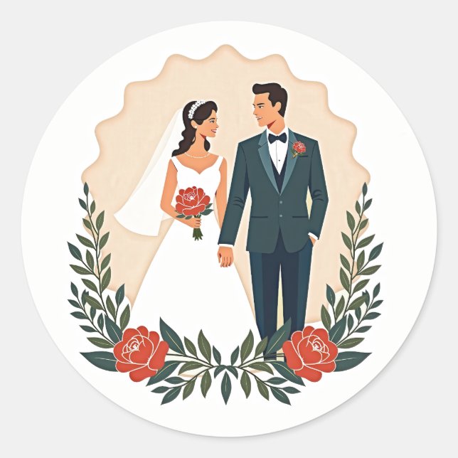 Adesivo Ícones clássicos de casamento (Frente)