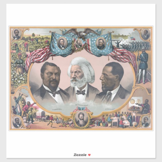 Adesivo Ícones da História Negra: Com Frederick Douglass (Folha)