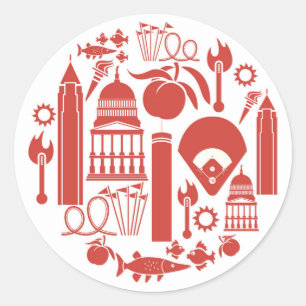 Adesivo Ícones de Atlanta Geórgia