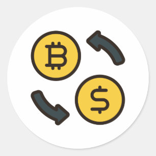 Adesivo Ícones de moeda de bits para dólar