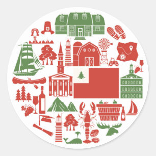 Adesivo Ícones de Nova Inglaterra