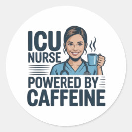 Adesivo ICU Nurse Powered By Caffeine Funny Nurse Sticker 