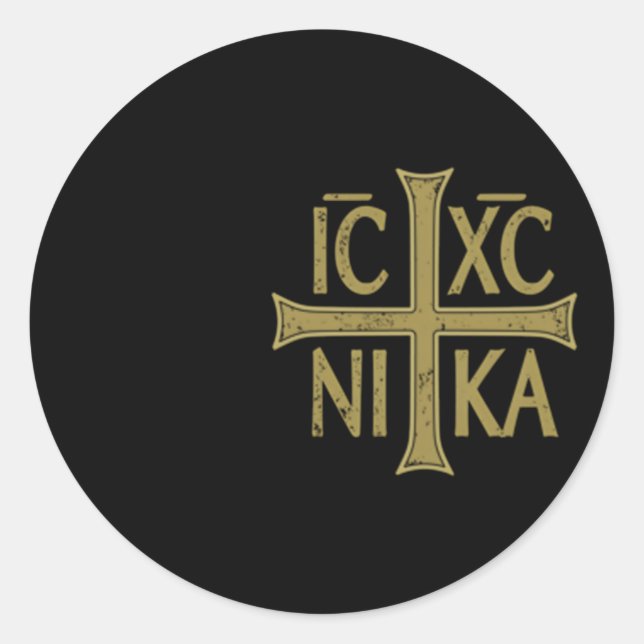 Adesivo Icxc Nika Christographic Cross Orthodox Christian  (Frente)