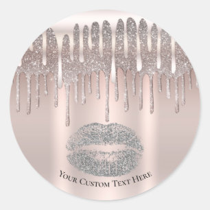 Adesivo Icy Pink Silver Lábios Kiss Diamond Glitter Driver