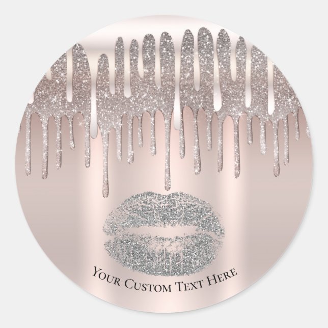 Adesivo Icy Pink Silver Lábios Kiss Diamond Glitter Driver (Frente)