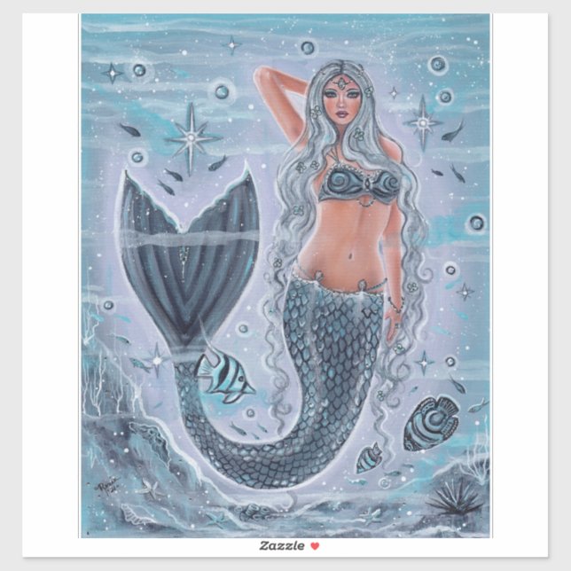 Adesivo Icy water mermaid art por Renee Lavoie Sticker (Folha)