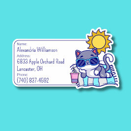 Adesivo ID da bagagem de gato legal