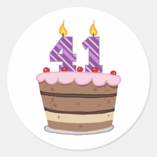 Adesivo Idade 41 no bolo de aniversário