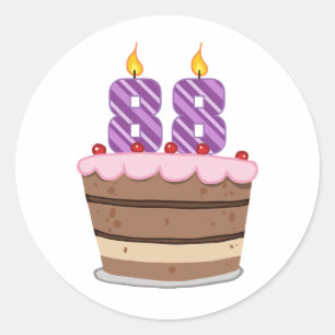 Adesivo Idade 88 no bolo de aniversário