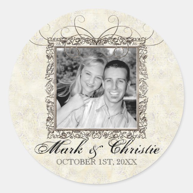 Adesivo Idade da Prata da Elegância, Vinhetas de Casamento (Frente)