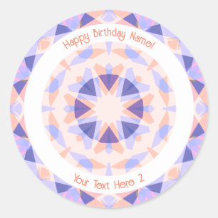 Adesivo Idade de Texto Personalizado Rosa Roxo Aniversário