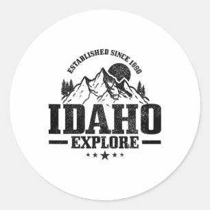 Adesivo Idaho Est. 1890 Montanhas Vintage Outdoor Usa Lemb
