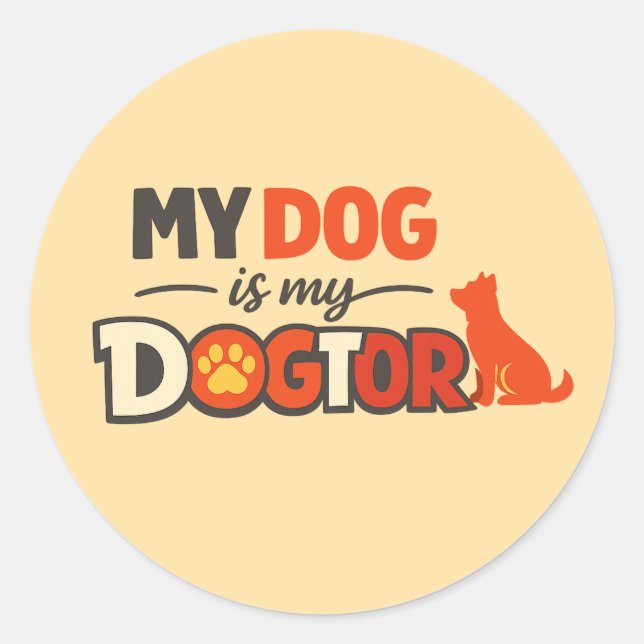 Adesivo Ideia de Presente de Design de Cachorro Engraçado  (Frente)