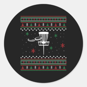 Adesivo Ideia de presente de Natal feio de golfe de disco 