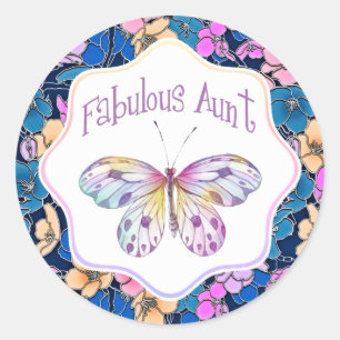 Adesivo Ideias de presentes da tia Butterfly