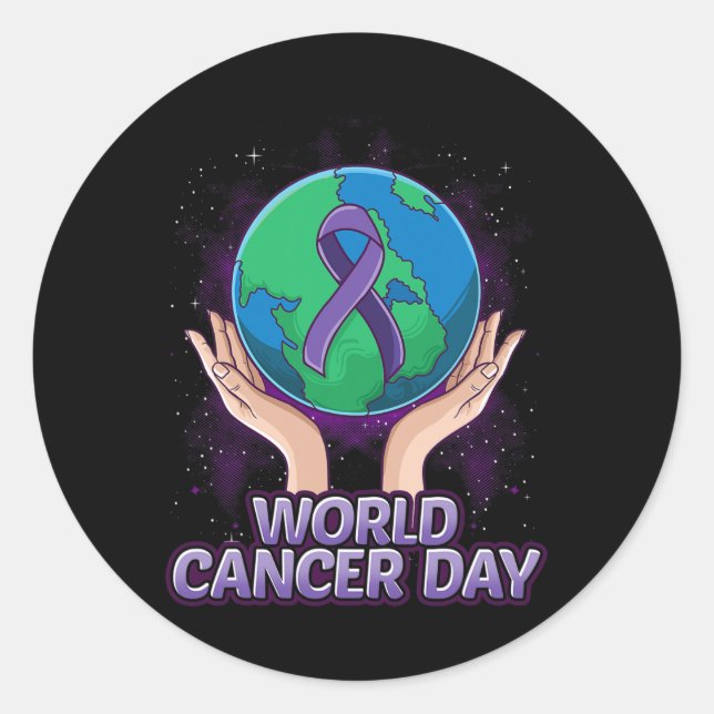 Adesivo Ideias para a consciência do Cancer no Dia Mundial (Frente)