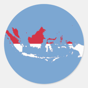 Adesivo Identificação Indonésia, Jacarta, Mapa de Sinal