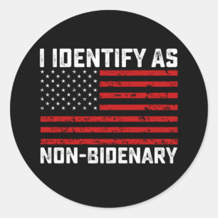 Adesivo Identifico Como Biden Engraçado Não Idêntico Trump