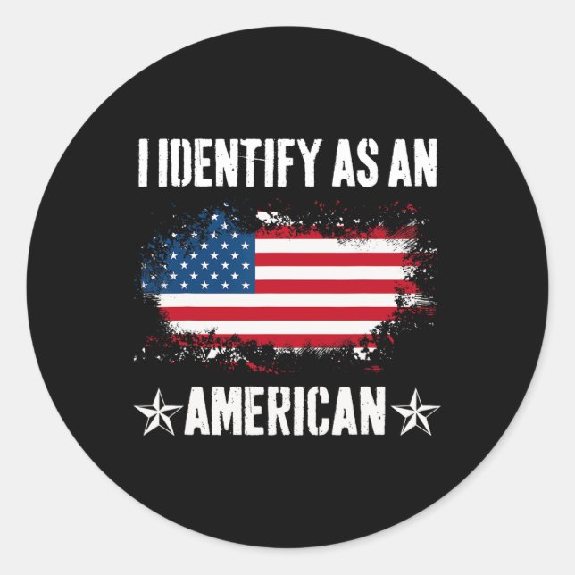 Adesivo Identifique como uma bandeira americana Orgulhosa  (Frente)