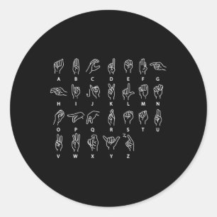 Adesivo Idioma de Sinais Alfabeto Surdo Mudo Awarenes ASL 
