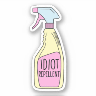 Adesivo Idiot Repellent, Engraçado
