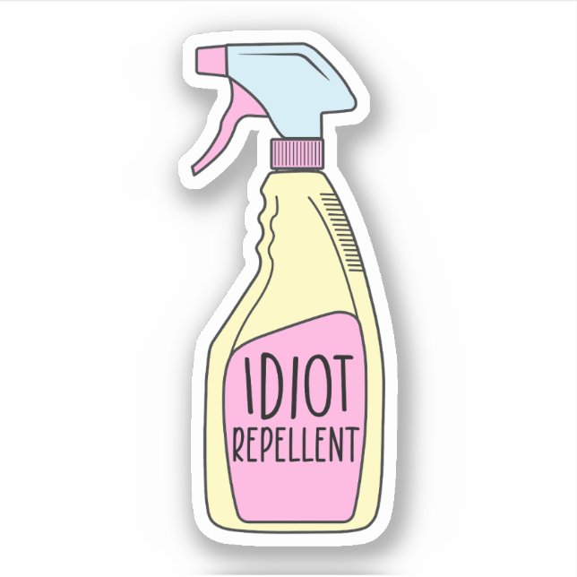 Adesivo Idiot Repellent, Engraçado (Frente)