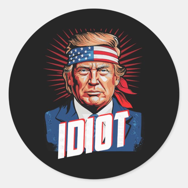 Adesivo Idiota anti-Trump (Frente)