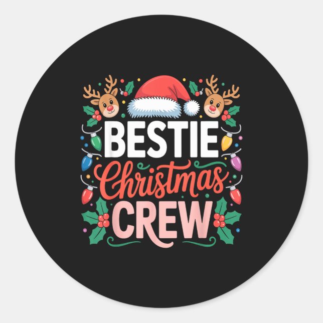 Adesivo Ie Christmas Crew Santa Hat Holiday Art Matching F (Frente)