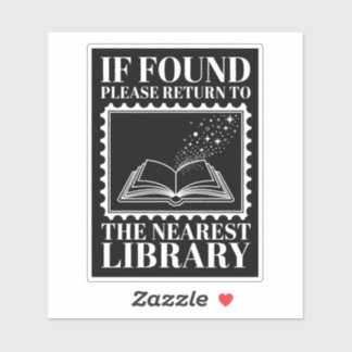 Adesivo If Found Return to Library Postage Stamp
